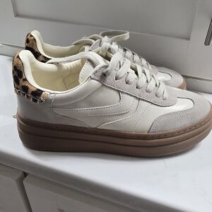 Steve Madden DodgeCream and Leopard Sneakers